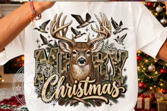 Merry Christmas PNG, Camo Deer Sublimation PNG Product Image 3