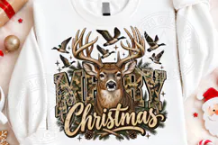 Merry Christmas PNG, Camo Deer Sublimation PNG Product Image 4