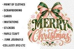 Merry Christmas PNG, Christmas Bow PNG, Christmas PNG Product Image 3