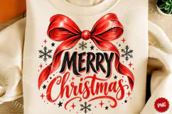 Merry Christmas PNG, Christmas Bow PNG, Christmas PNG Product Image 1