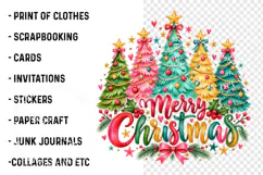 Merry Christmas PNG, Christmas Trees PNG, Christmas Shirt Product Image 3