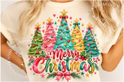 Merry Christmas PNG, Christmas Trees PNG, Christmas Shirt Product Image 5