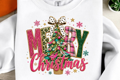 Merry Christmas Png, Colorful Glitter Product Image 2