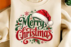 Merry Christmas PNG | Santa Hat Holiday Typography Png Product Image 2