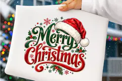 Merry Christmas PNG | Santa Hat Holiday Typography Png Product Image 3