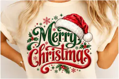 Merry Christmas PNG | Santa Hat Holiday Typography Png Product Image 4