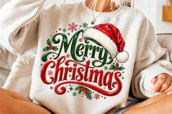 Merry Christmas PNG | Santa Hat Holiday Typography Png Product Image 5