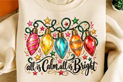 Retro Christmas Lights PNG Sublimation Product Image 2
