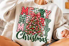 Merry Christmas PNG, Preppy Tree Sublimation Digital File Product Image 3