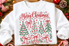 Merry Christmas PNG, Preppy Tree Sublimation PNG Product Image 1
