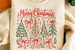 Merry Christmas PNG, Preppy Tree Sublimation PNG Product Image 2