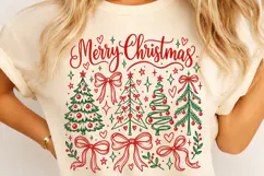 Merry Christmas PNG, Preppy Tree Sublimation PNG Product Image 4