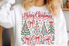 Merry Christmas PNG, Preppy Tree Sublimation PNG Product Image 5