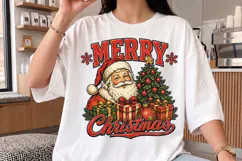 Merry Christmas PNG, Vintage Santa Claus Holiday Sublimation Product Image 3