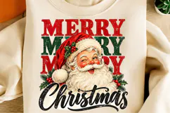 Merry Christmas PNG | Vintage Winking Santa Sublimation Product Image 2