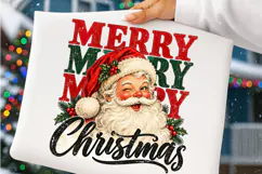 Merry Christmas PNG | Vintage Winking Santa Sublimation Product Image 3