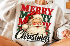Merry Christmas PNG | Vintage Winking Santa Sublimation Product Image 5