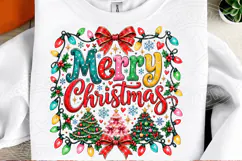Merry Christmas PNG with Colorful Letters, Christmas Lights Product Image 2