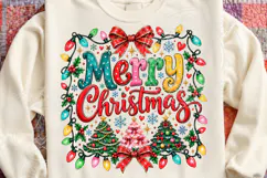 Merry Christmas PNG with Colorful Letters, Christmas Lights Product Image 4