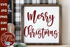 Merry Christmas Square Farmhouse Sign Svg Product Image 1