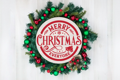 Merry Christmas Everyone Round SVG Ornament Product Image 3