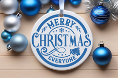 Merry Christmas Everyone Round SVG Ornament Product Image 4
