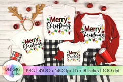 Merry Christmas | Christmas Lights | Buffalo Plaid Letters Product Image 1