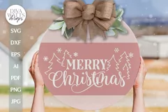 Merry Christmas SVG Winter Door Hanger SVG Winter Scene svg Product Image 1