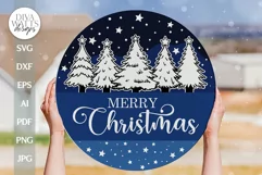 Merry Christmas SVG Christmas Door Hanger SVG Porch Decor Product Image 1
