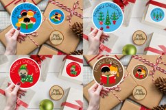 Merry Christmas Printable Round Stickers for packaging