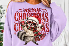 Merry Christmas Raccoon Cute Santa Hat & Christmas Coffee PN Product Image 5