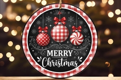 Merry Christmas Red Plaid Ornaments Ornament Product Image 3
