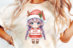 Merry Christmas Reindeer Girl PNG Product Image 4