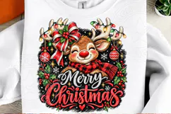 Merry Christmas Reindeer PNG | Cute Christmas Lights & Plaid Product Image 2
