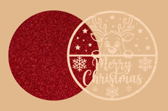 Merry Christmas Reindeer Round SVG Product Image 3