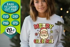 Merry Christmas Retro Santa Cut File