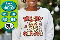 Merry Christmas Retro Santa SVG
