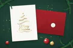 Merry Christmas Ribbon Tree SVG Product Image 4