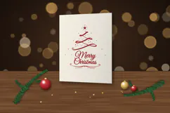 Merry Christmas Ribbon Tree SVG Product Image 5
