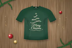 Merry Christmas Ribbon Tree SVG Product Image 3