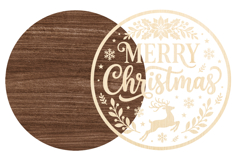 Merry Christmas Round Laser Cut SVG Product Image 2