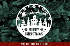 Christmas Door Round Sign SVG | Merry Christmas Sign SVG Product Image 2