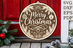 Merry Christmas Round Sign SVG Product Image 1