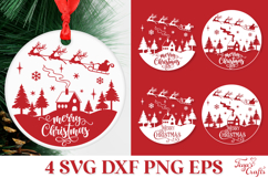 Merry Christmas Round SVG Cut File Product Image 1