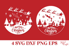 Merry Christmas Round SVG Cut File Product Image 2