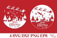 Merry Christmas Round SVG Cut File Product Image 3