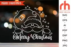 merry christmas svg, peeping santa svg, santa claus outline, santa with sack svg, christmas scene dxf, christmas template, xmas window decor, winter theme svg, window cling svg, christmas card svg, christmas ornament svg, xmas decoration svg