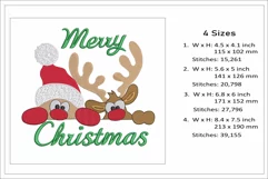 Merry Christmas Santa and Rudolph embroidery design Product Image 2