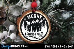 Merry Christmas santa round ornament svg Product Image 2