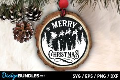 Merry Christmas santa round ornament svg Product Image 3